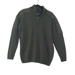 Beretta Men’s Quarter-Zip Wool Blend Sweater Size L Olive Green Luxury Italy